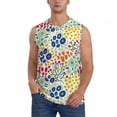 thumbnail image 3 of Uemuo Cartoon Flowers Pattern Men's Sleeveless T-Shirt,Muscle Athletic Tank Top, Moisture-wicking Quick-dry Breathable Classic Tee Top for Gym Run Outdoor Sports-3X-Large, 3 of 8