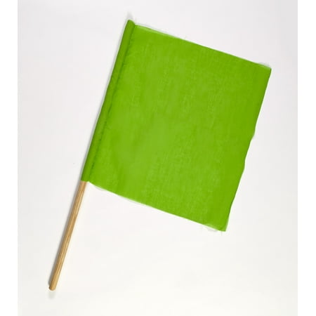 Exam Room Standard Signal Flags - Cloth Signal Traffic Warning Flag, Green, 18 in. x 18 in. x 27 in. (Pack of 10)