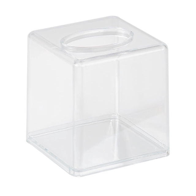 Cubierta de caja de pañuelos acrílica transparente, soporte dispensador de pañuelos para baño, tocador de dormitorio, encimera