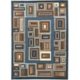 thumbnail image 2 of Handcraft Rugs-Modern Contemporary Brand New Area Rugs-Abstract Carpet with Frame/Boxy/Cube Pattern-Shed free Blue/Brown/Ivory/Mocha 8x10 feet, 2 of 9
