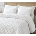 thumbnail image 3 of Chezmoi Collection Annabelle 2-Piece White Twin Size Quilt Set - Diamond Ruffle Stone-Washed Microfiber Soft Lightweight Quilted Bedspread Set for All Seasons, 3 of 9