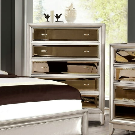 Furniture Of America Glaciara 5 Drawer Chest Walmart Com