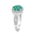 thumbnail image 2 of JewelersClub Emerald Ring Birthstone Jewelry – 0.50 Carat Emerald Sterling Silver Ring Jewelry with White Diamond Accent – Gemstone Rings with Hypoallergenic Sterling Silver Band, 2 of 4