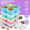 thumbnail image 2 of CNKOO 4 Pcs Boîtes à Lunch Bento avec Couvercles 4 Compartiments Contenants de Préparation de Repas Réutilisables de Qualité Alimentaire Contenants de Salade Empilables pour École Bureau Voyage, 2 of 8