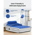 iDOO Queen Headboard Air Mattress, 18" Airbeds with Builtin Pump