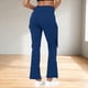 thumbnail image 5 of Amzcrzy Leggings Acampanados Mujer Cintura Alta Elásticos Yoga Ligeros Realzan Glúteos Color Liso Ajustado Casuales Bolsillos Laterales Tallas S-2XL Azul, 5 of 7