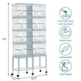 thumbnail image 2 of Twister.CK 4-Unit Stackable Parrot & Finch Cage with Center Divider, Removable Trays & Locking Casters, White, 2 of 12