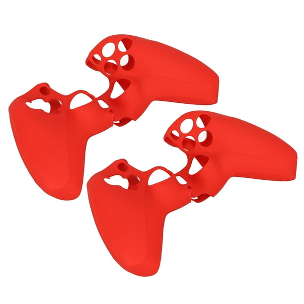 fundas protectoras de silicona ergonómicas, suaves, que evitan resbalones y a prueba de polvo para el controlador PS5, color rojo