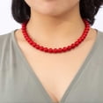 thumbnail image 6 of lureme Fashion Style Pearl Elastic Necklace Bracelet Dangle Earring Set-Red(09000649-7), 6 of 8