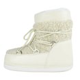 thumbnail image 2 of Top Moda Women Shoes Rain Snow Winter Waterproof boots Warm Sherpa Faux Fur Ankle Bootie Lace Up Emmett-36 Off-White Beige Ivory 6, 2 of 5