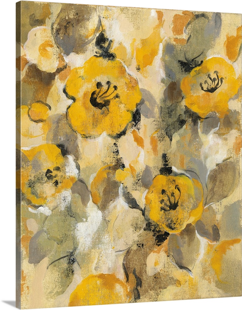 Great BIG Canvas "Yellow Floral I" Canvas Wall Art 24x30