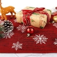thumbnail image 4 of 2 EmbalarCamino de mesa navideño con copo de nieve y muñeco de nieve, camino de mesa para Navidad, vacaciones, cocina, decoración de mesa de comedor, 13 x 72 pulgadas, 4 of 5