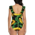 thumbnail image 6 of Yiaed Sunflower 1 Print Women's Ruffled One Piece Swimsuit V Neck Swimwear Slimming Monokini for Woman-X-Large, 6 of 8