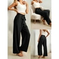 thumbnail image 4 of Women'S Wide Leg Pants with Pockets High Waist Adjustable Knot Loose Casual Trousers Business Work Pants Black L, 4 of 6