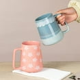 thumbnail image 3 of ThrottleT-24 oz Large Ceramic Coffee mugs, Extra Large Tea and Coffee Cups, Large Handle Coffee Mug for Office and Home, Microwave and Diahwasher Safe. (24 oz pink), 3 of 12