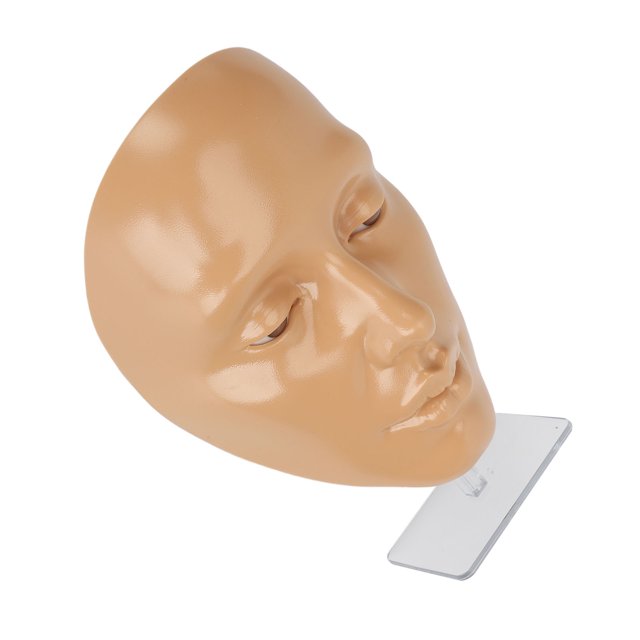 Makeup Practice Face Board ,Reusable Makeup Mannequin Face Eyeshadow Mannequin,5D Silicone Mannequin Face for Eyes Makeup Beginner with 20ml Makeup Remover Oil