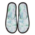 thumbnail image 3 of Unisex Travel Sandals House Slippers Includes Free Storage Bag for Hotel, Travel, Home Green Ripple, 3 of 8