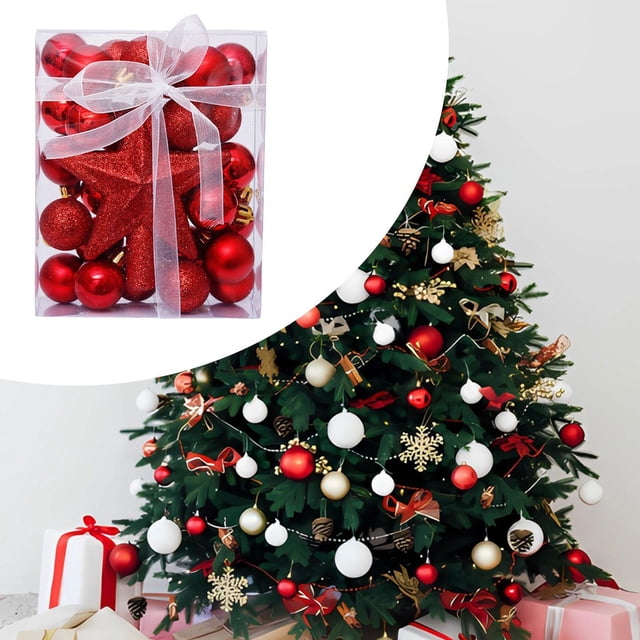 Adornos de bolas navideñas Macarena Juego de Adornos para árbol de Navidad Bolas Rojo 30 piezas