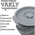 Commode Bucket with Lid and Handle Replacement Pail and Cover for