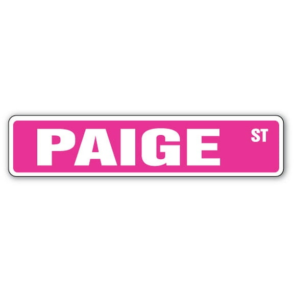 PAIGE Street Sign Childrens Name Room Sign | Indoor/Outdoor |  18" Wide