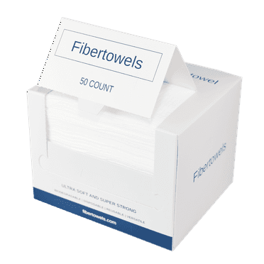 Fibertowels Disposable Face Towelettes, 50 Count, 10" x 12"