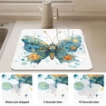 thumbnail image 4 of Dish Drying Mat Absorbent Dish Drainer Kitchen Counter 23.6x19.7inch Dish Drying Pad for Countertops Sinks Draining Racks Intricately Butterfly, 4 of 9