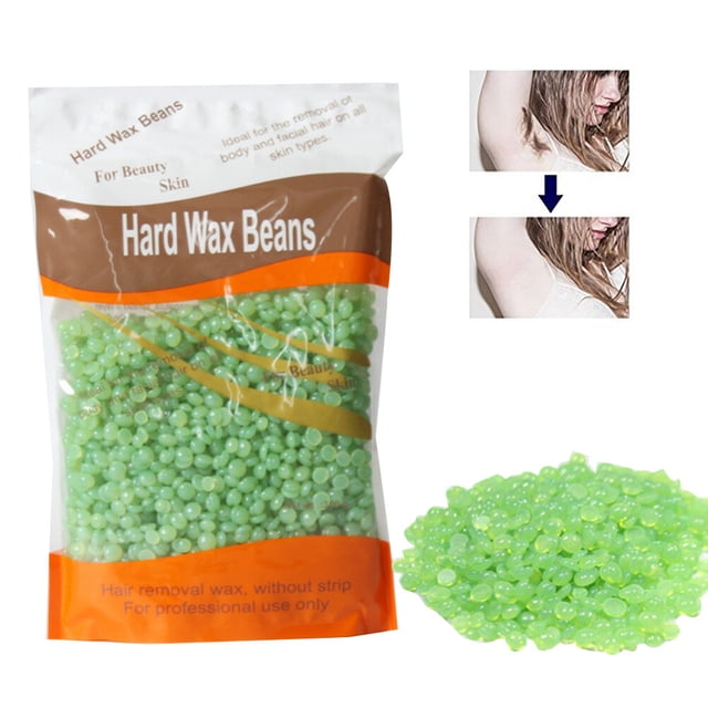 Depilación indolora Sin tiras Perla depilatoria Perlas de cera dura Frijoles 300g (Verde)