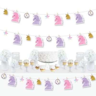 Unicorn Baby Shower Party Bunting Banner Magical Party Supplies Decoration