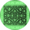 thumbnail image 1 of Ahgly Company Indoor Round Oriental Emerald Green Traditional Area Rugs, 3' Round, 1 of 1