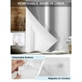 thumbnail image 3 of No Hook Cloth Fabric Shower Curtain with Snap in Liner, Grey White Waterproof Shower Curtains Set with See Through Top Window, Gray Farmhouse Modern Rustic Bath Curtains Shower 36"x78", 3 of 6