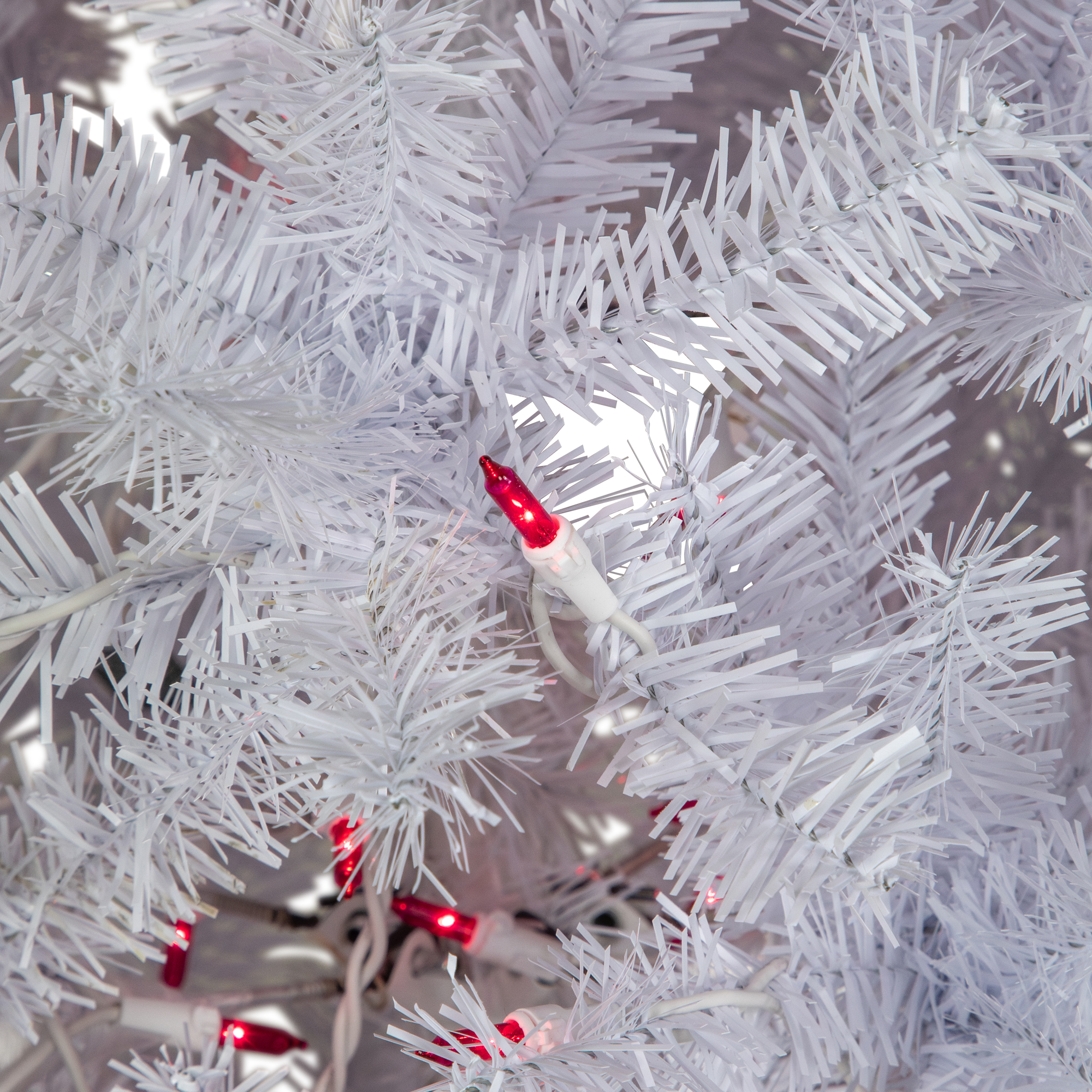 6.5' Pre-Lit Slim Geneva White Spruce Artificial Christmas Tree Pink