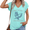 Blue, variant on Women's V-Neck Raccoon Graphic T-Shirt Cute Animal Print Short Sleeve Tee Casual Summer Loose Fit Top