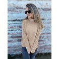 thumbnail image 5 of Women'S Oversized High Neck Chunky Pullover Sweaters Cowl Neck Long Sleeve Winter Slouchy Loose Knit Sweaters Khaki XXXL, 5 of 8