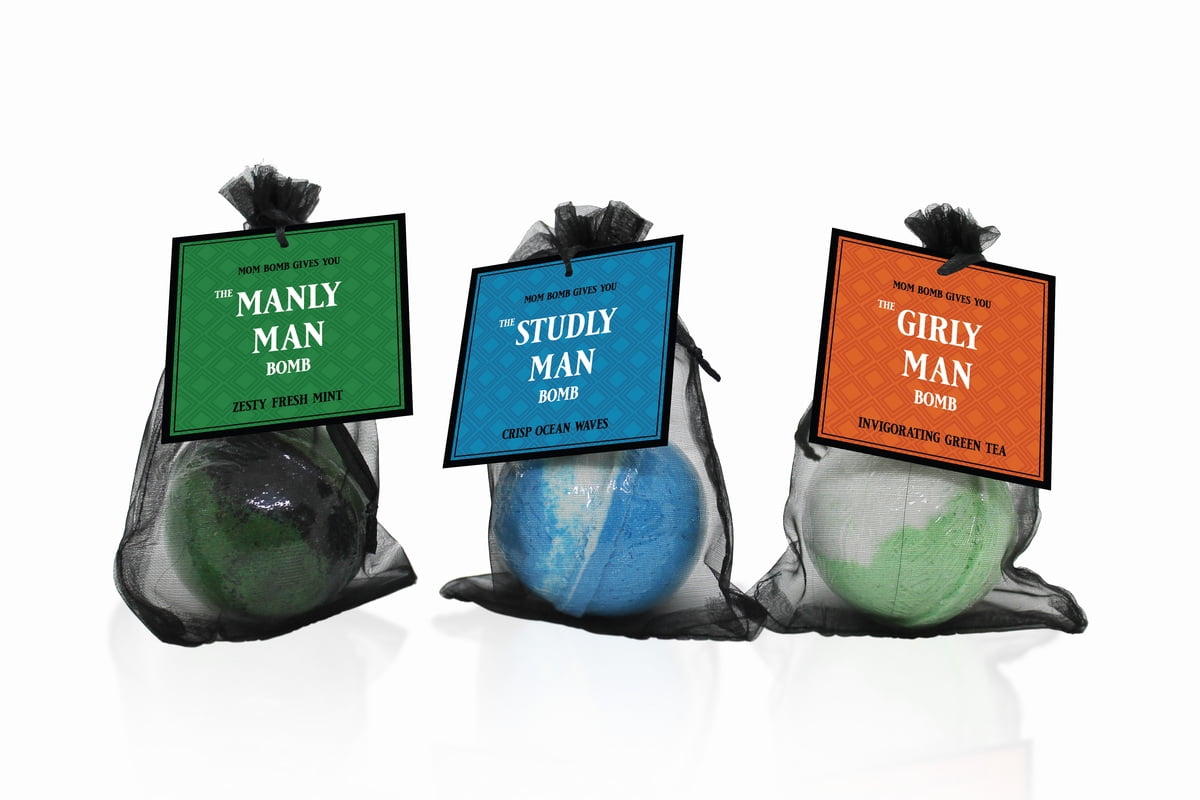 Bath Bombs Men's Trio by Mom Bomb - 3 5 ounce uniquely scented bath