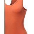 thumbnail image 4 of A2Y Women's Fashion Basic Premium Cotton Racerback Tank Body Suit Ash Copper M, 4 of 5