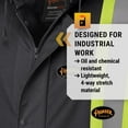 thumbnail image 5 of Pioneer Hi Vis Waterproof FR Rain Jacket - Lightweight Oil & Chemical Resistant Safety Coat for Work - Black, 5 of 9