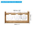 thumbnail image 2 of Uxcell Propagation Vases for Plants with Wooden Stand, Glass Vase, Wood Color (3 Bulb), 2 of 7