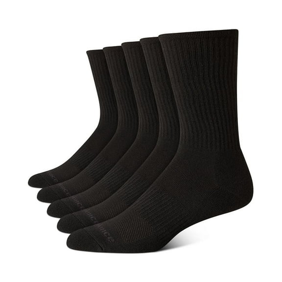 New Balance Men's, Athletic Crew Socks - 5 Pack One Size Black