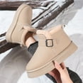 thumbnail image 6 of PiGOGI Women's Warm Winter Snow Boots Thick Heel Chunky Sole Comfortable Cold Weather Shoes for Women Khaki 42, 6 of 6