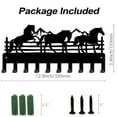 thumbnail image 3 of Iron Wall Mounted Hook Hangers 10-Hook Decorative Organizer Rack for Bag Clothes Key Scarf Hanging Holder with Screws Black Horse 150x330mm 1 Set, 3 of 7