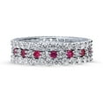 thumbnail image 2 of BERRICLE Sterling Silver Wedding Rings Pave Set Round Cut Cubic Zirconia CZ Eternity Ring Set for Women, Rhodium Plated Size 9.5, 2 of 6