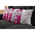 thumbnail image 5 of Ambesonne Floral Throw Pillow Cover 4 Pack, Apricot Flowers Blooms, 20", Pink Black White, 5 of 5