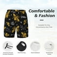 thumbnail image 4 of Kdxio Hohey Bee Golden Embroidery Print Men'S Swim Trunks With Compression Liner 7 Inch Inseam Quick Dry Swim Shorts, 4 of 7