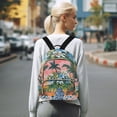 thumbnail image 7 of FORMRS Mini Backpack Purse for Women Quilted Travel Daypack Casual Shoulder Bag, Blue Flowers, 7 of 7