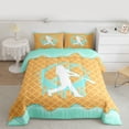 thumbnail image 2 of jejeloiu Baseball Game Gaming Queen Comforter Set,Green Splatter Ink Bedding Comforter Set For Girls Teens Reversible 3 Pieces, 2 of 8