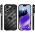 thumbnail image 6 of Compatible with iPhone 15 Pro Max Case Clear Carbon Fiber Shockproof Slim Thin Drop Protection Soft Bumper Support Wireless Charging Shockproof Cover Compatible with Women Man Black, 6 of 6
