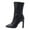 Black, variant on Square Toe Ankle Boots for Women Zip up Stiletto Heels Trendy Sexy Dressy Elastic Gogo Booties
