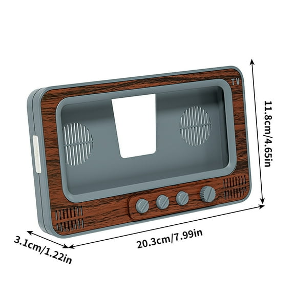 Vintage TV-Shaped Desktop Phone Screen Amplifier | Mobile Phone Display Magnifier with Built-in Stand | Portable Smartphone Screen Enhancer for Movies & Shows