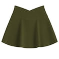 thumbnail image 3 of Olyvenn Women's High Waisted Tennis Skirt Skort Crossover Waist Built-in Shorts Athletic Green XL, 3 of 5