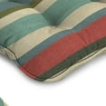 thumbnail image 2 of Jordan Manufacturing Sunbrella 19" x 19" Scope Vintage Multicolor Stripe Square Tufted Outdoor Wicker Seat Cushion with Ties and Welt (2 Pack), 2 of 10